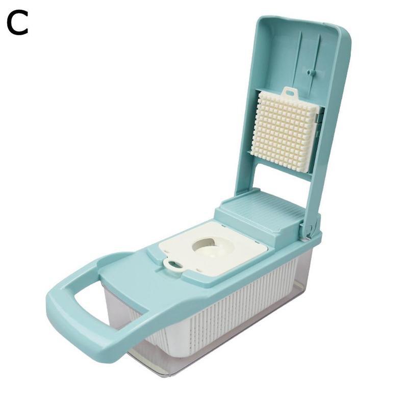 1pc multifunctionele groentesnijders, aardappelraspen, praktische aardappelchipssnijder, keukengereedschap voor thuis, fruit, groenterasp: Blauw