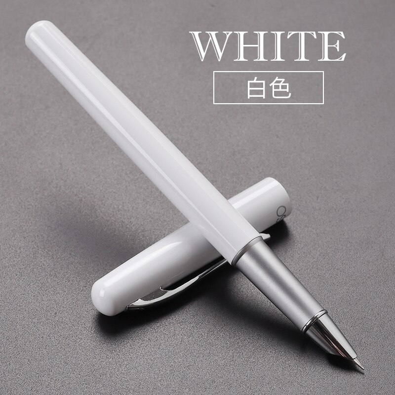Oaso  s111 metal blæk fyldepen super fin pen spids 0.38mm rød sort blå hvid valgfri til finansiel virksomhed: Hvid farve