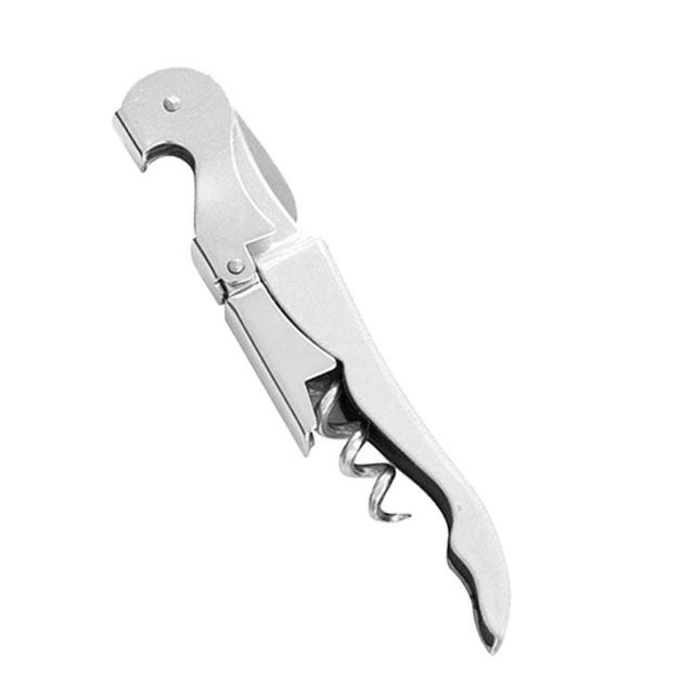 Stainless Steel Wine Opener for Bottle Opener Tools Set with Wood Box Pourer Stopper Foil Cutter Drip Ring Kit: black