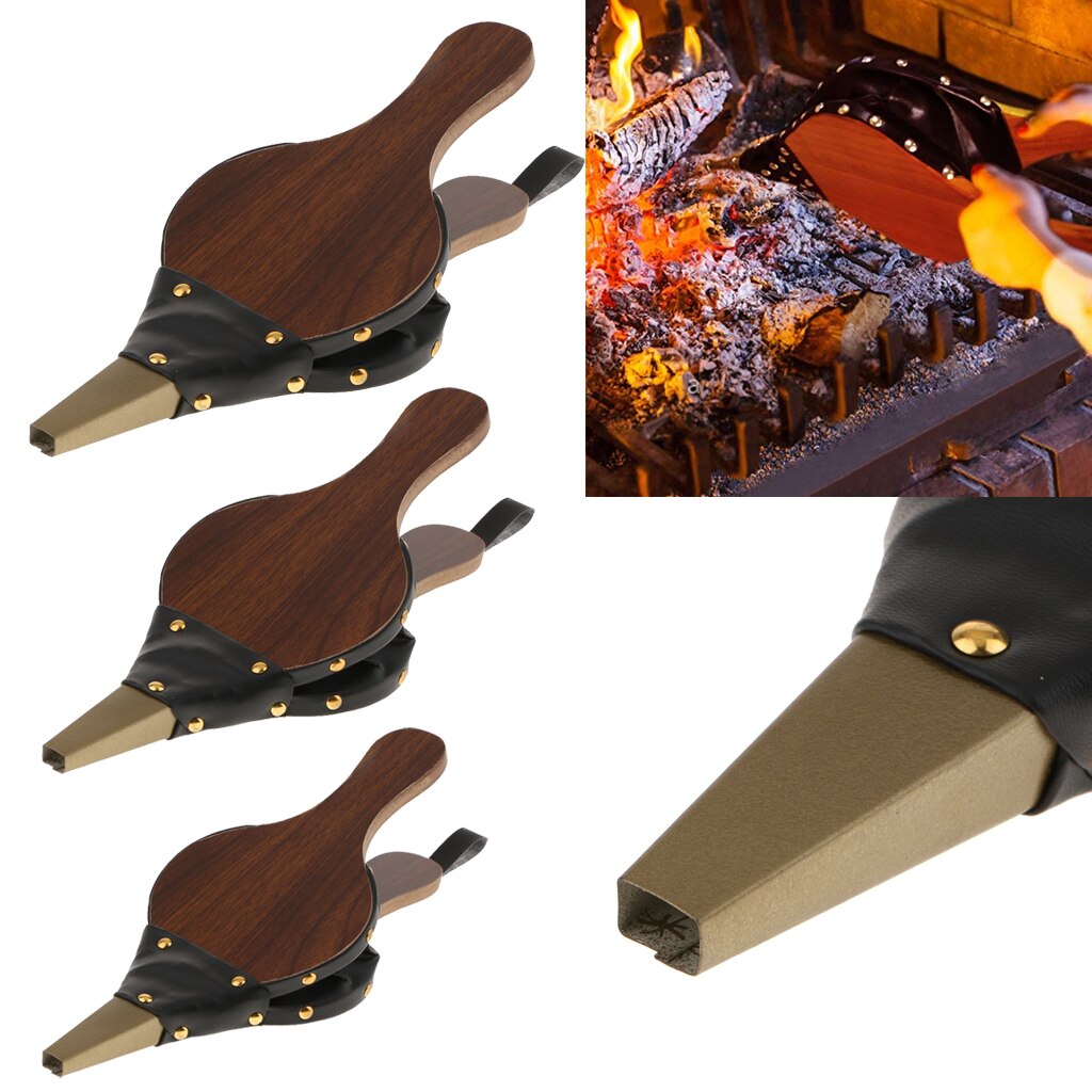 Mag öppen spis bälgar stort trä luftblåsare eldbälg gjuten munstycke för utomhus camping bbq grill skorsten hand bälgpump