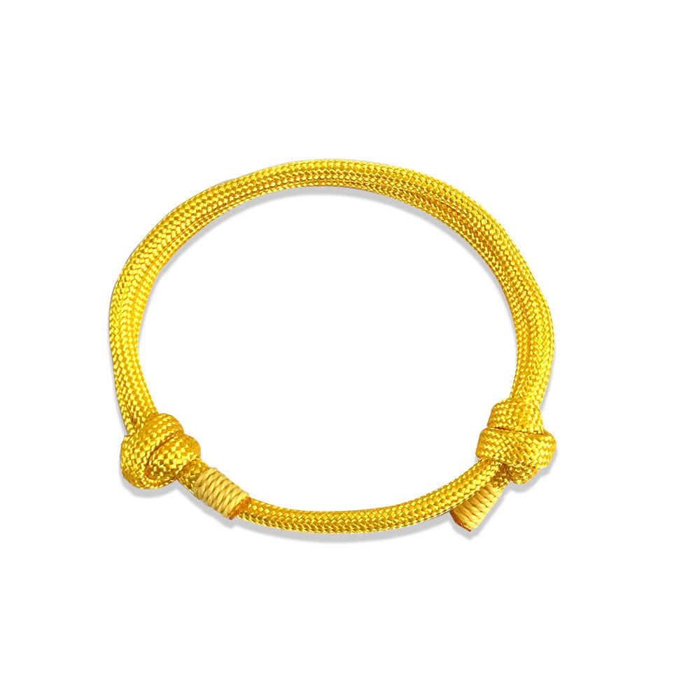 Pulsera ajustable de paracaídas de supervivencia para hombre y mujer, cuerda trenzada de emergencia para deportes al aire libre, de joyería, 1 Uds., 550: Yellow