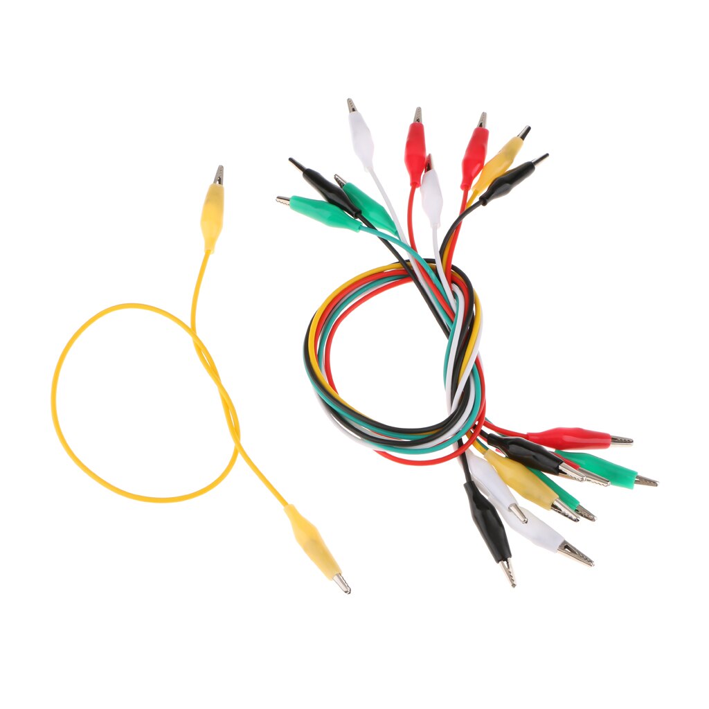 10 Pieces 5 Colors Alligator Clips Test Leads Wires Clip Clamps