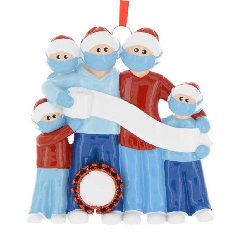 Quarantine Christmas Ornament Family Party Santa Claus Pendants Xmas Decoration Tree Pandemic -Social Distancing