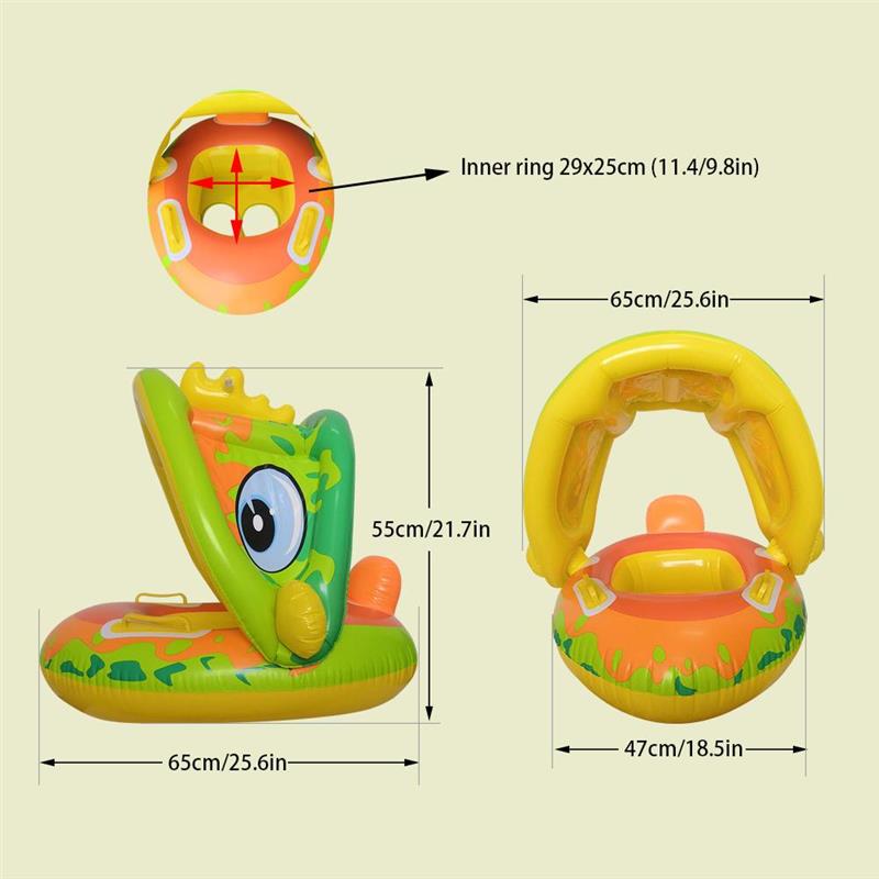 Baby Swimming Inflatable Floating with Sun Canopy Child Swimming Pool Float Ring Bathing water Toy Swimming Trainer 4-60 Months