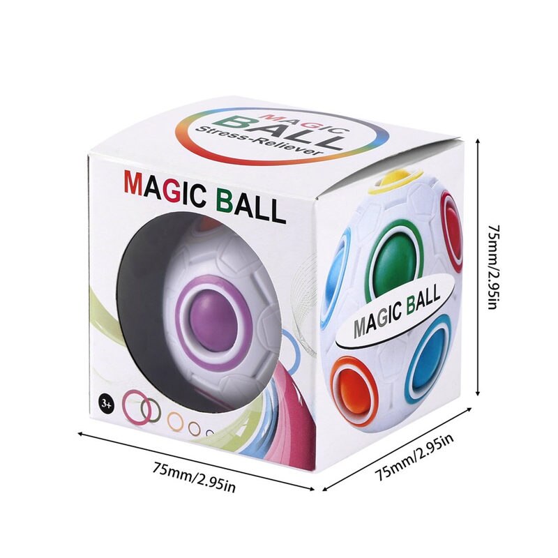 Magische bal Sferische Magic Cube Rainbow Puzzels Ball Kids Educatief Speelgoed voor Kinderen Magische Kubus stress reliever cubo magico: Geel