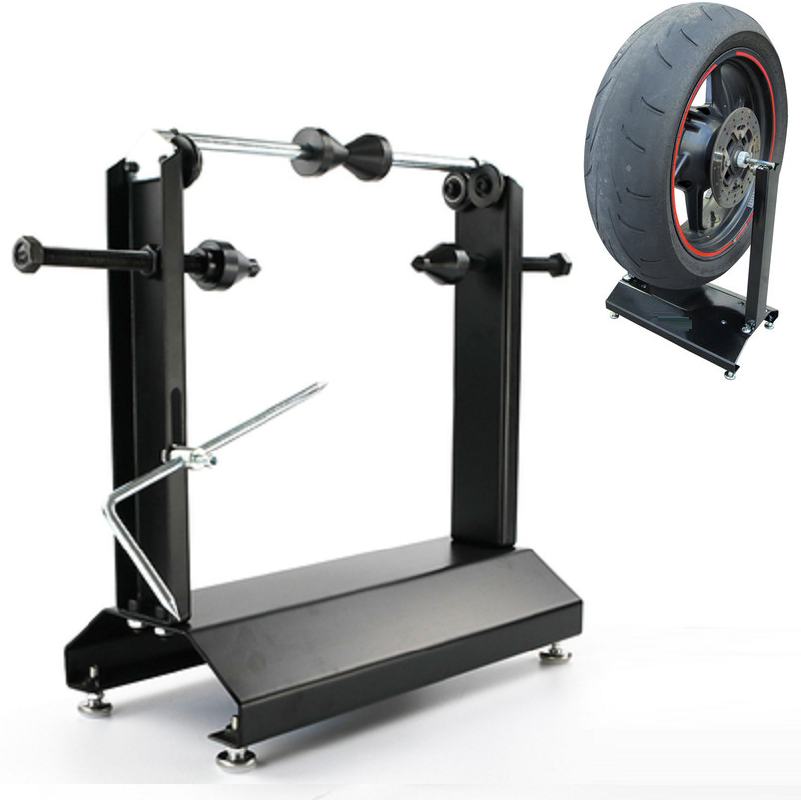 Motorcycle tire balancing frame universal manual tire static balancer instrument tire straightener maintenance tools: Silver