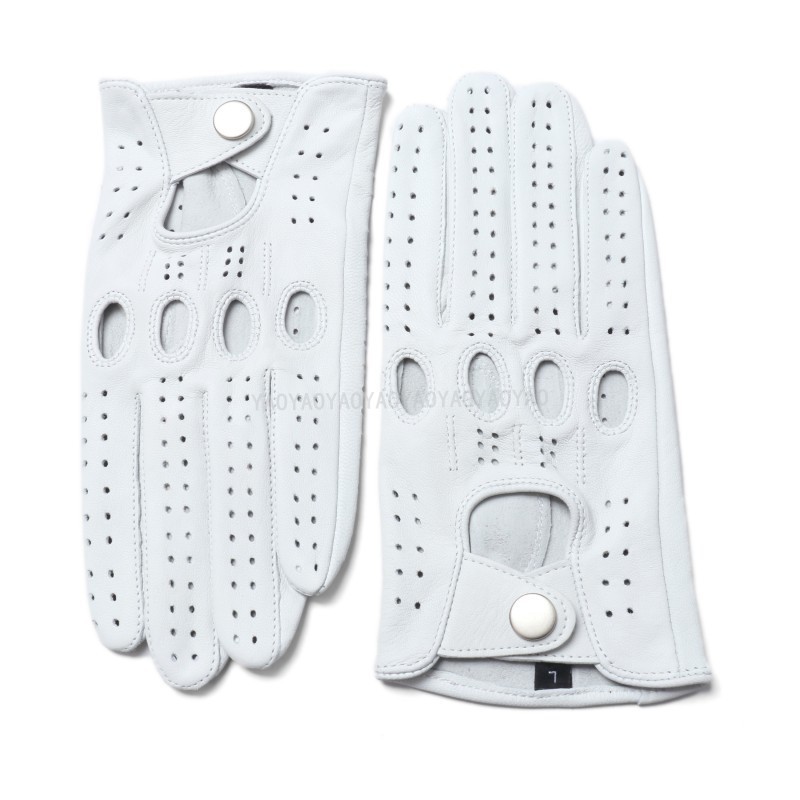 Gants de moto en cuir véritable pour hommes, en peau de mouton, à la , noirs, respirants, pour la conduite, mitaines pour hommes