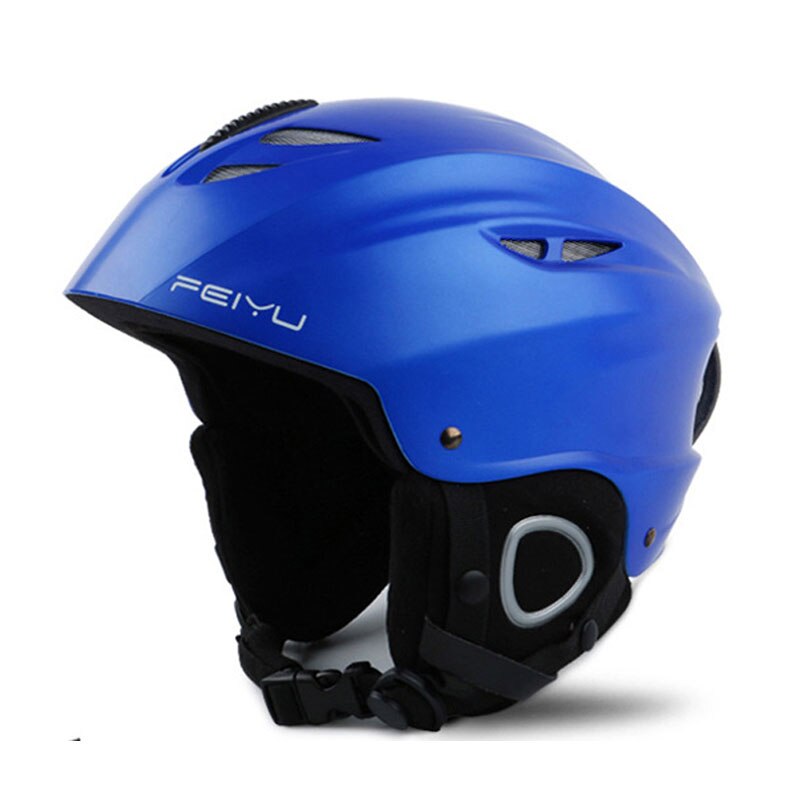 Heren dames winter in-mold skihelm sneeuwsport winddicht skihelm outdoor warm ademend skateboard snowboardhelm: Blauw / M(52-55)