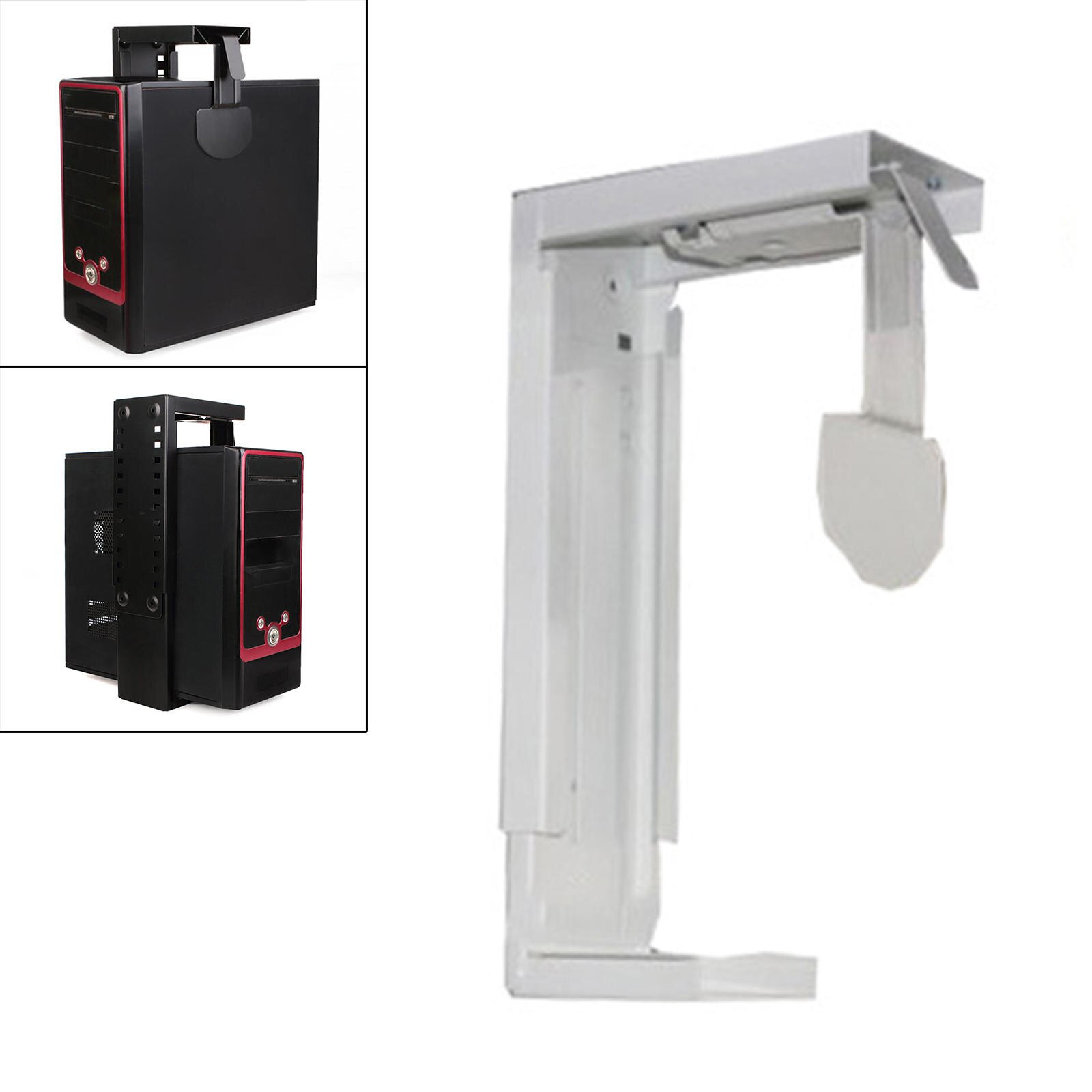 Support universel de boîtier PC, fer de bureau suspendu sous le bureau, boîte de châssis, support d&#39;étagère fixe pour moulage d&#39;ordinateurs
