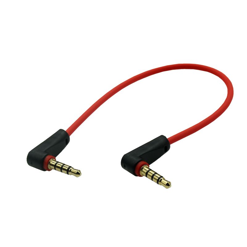 3,5 mm Jack 4-biegunowy kabel audio 3,5 męski do męskiego Kabel audio 90 stopni pod kątem prostym AUX Speakon do słuchawek samochodowych MP3/4 Przewód: Niebieski / <= 0.5 m