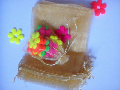 9*12cm 500pcs Multi color bags for jewelry/wedding/christmas/birthday Yarn bag with handles Packaging Organza bags: gold