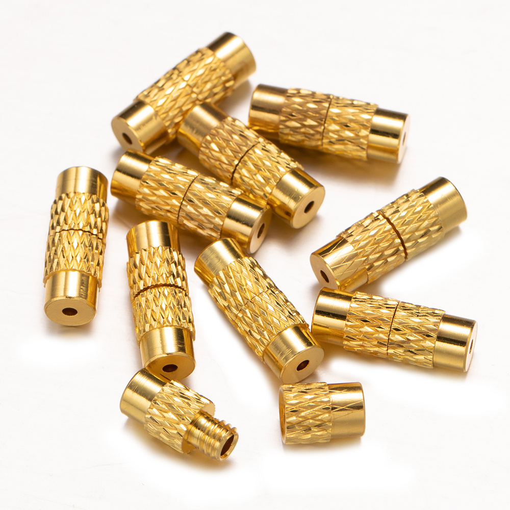 20pcs 12x4mm Brass Screw Clasps Barrel Clasps Cord End Caps Jewelry End Tips Connectors for Bracelet Necklace Making Accessories: GRAY