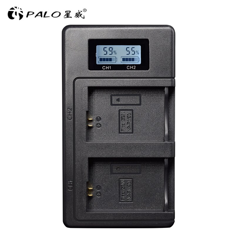 Palo carregador digital LP-E6 LP-E8 LP-E17 NP-FW50 EN-EL15 el15 display lcd vem com usb câmera bateria dupla slot carregador