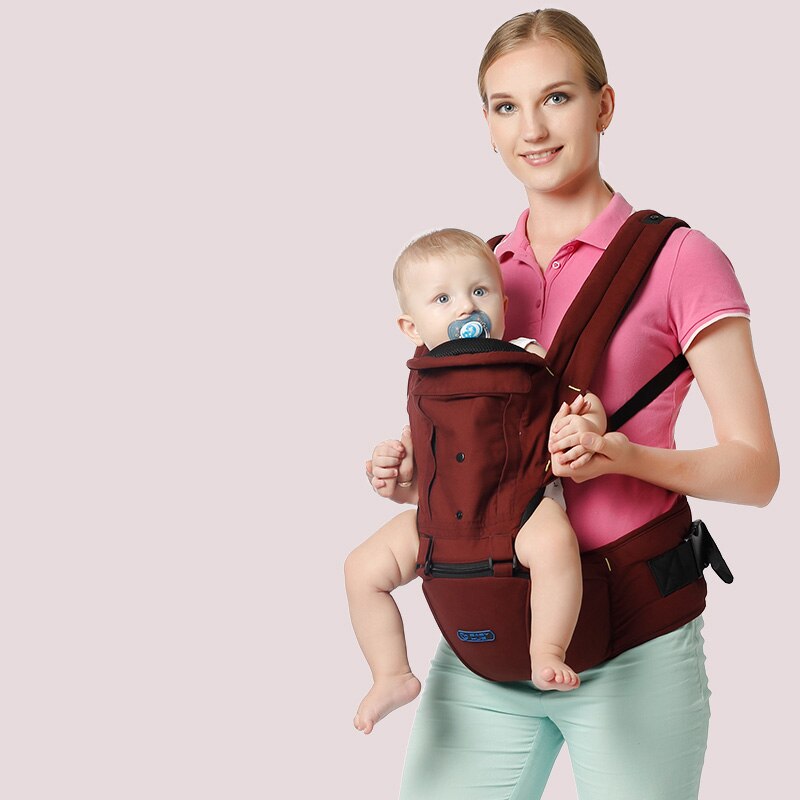 Porte-bébé ergonomique pour enfant de 0 à 36 mois, , siège de hanche, face frontale kangourou, porte-enveloppe pour bébé de 0 à 36 mois: Marron