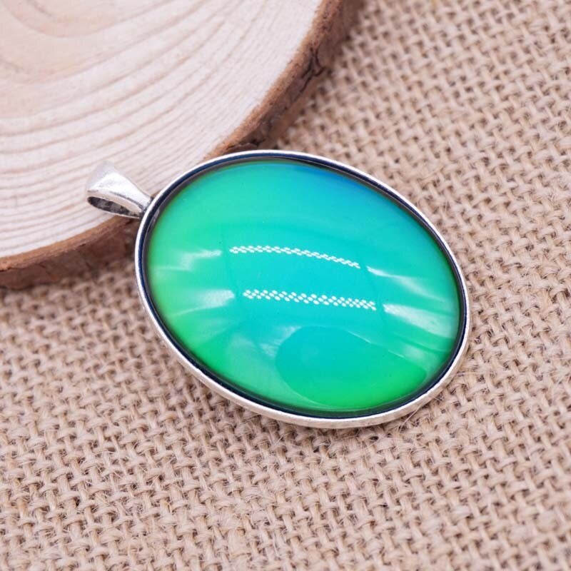 Unique! Newest Round Alloy Pendant Changing Color According To Temperature Mood Necklace Pendants: 12