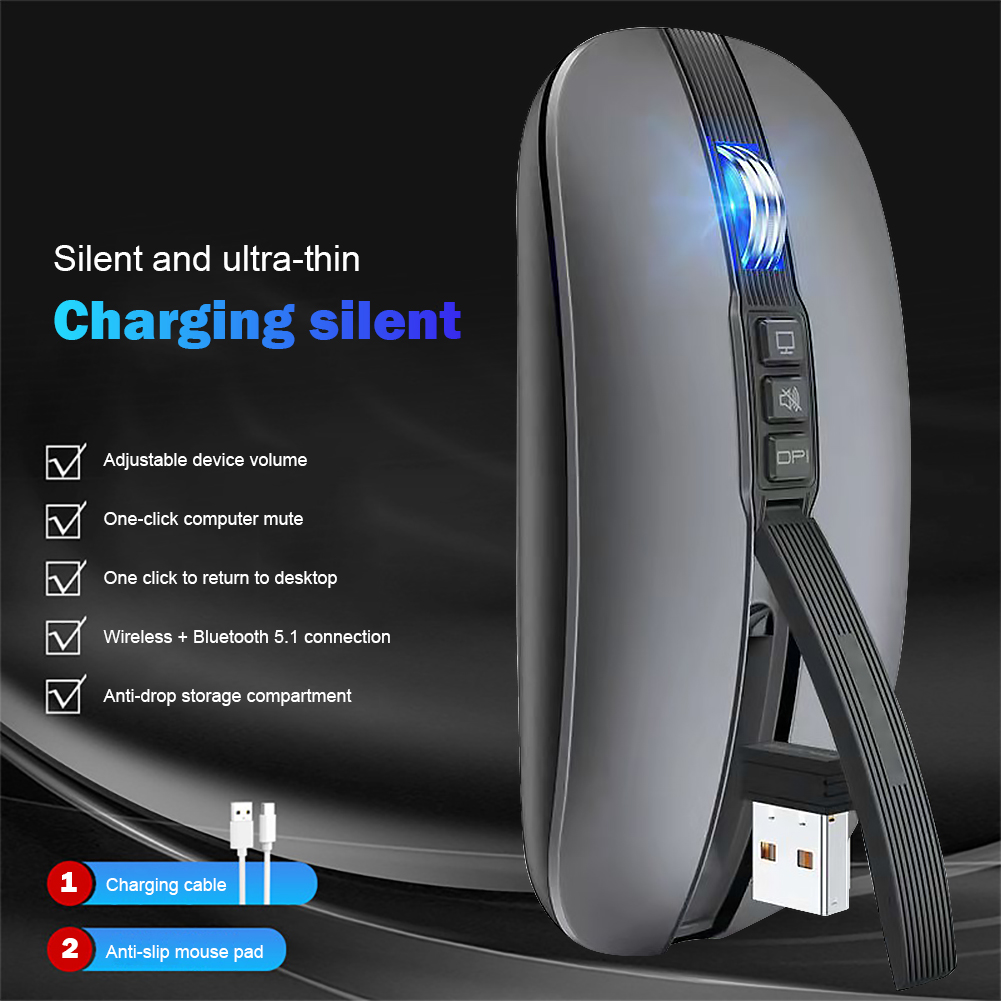M113 USB 2.4G Bluetooth Wireless Mouse Dual Mode 2400DPI Mouse Type-C charging Mice