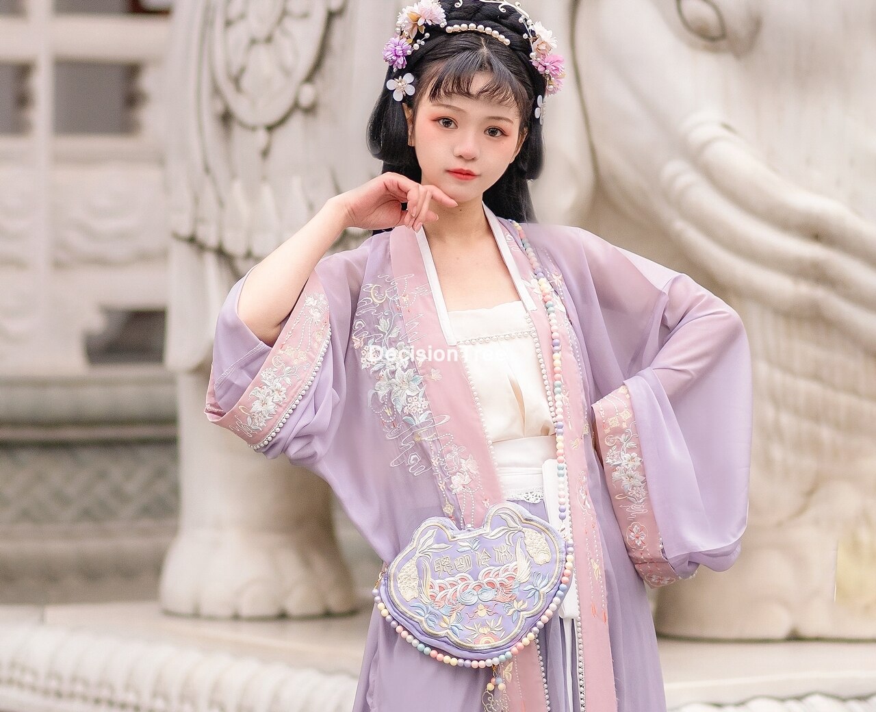 Sac à main hanfu style chinois pour femmes, porte-monnaie avec perles, porte-cartes avec broderie,