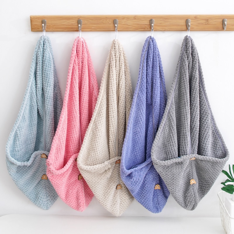 Vrouwen badkamer microvezel handdoek voor het haar, snel drogende handdoek, snel drogende handdoek, haarmagie drogende tulband