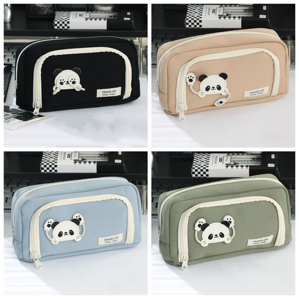 Large Capacity Pencil Bag Aesthetic Stationery Bag Pen Case Girls Zipper Pencil Pouch School Supplies