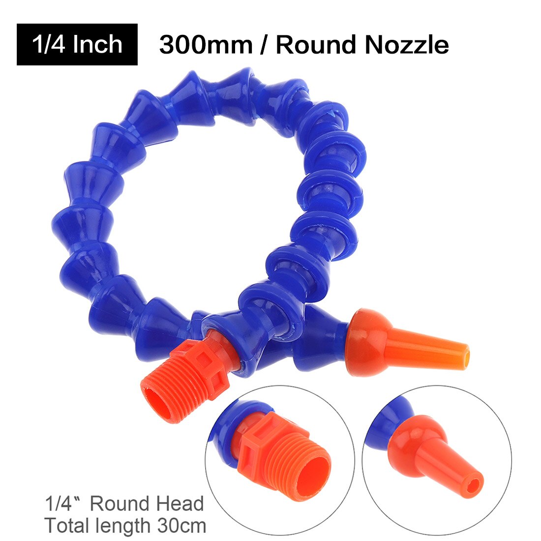 Manguera Flexible de plástico para refrigeración de aceite y agua, tubo refrigerante con boquilla de cabeza plana/redonda de fresado para torno CNC, 1/4, 1/2 y 3/8 pulgadas: Style 5