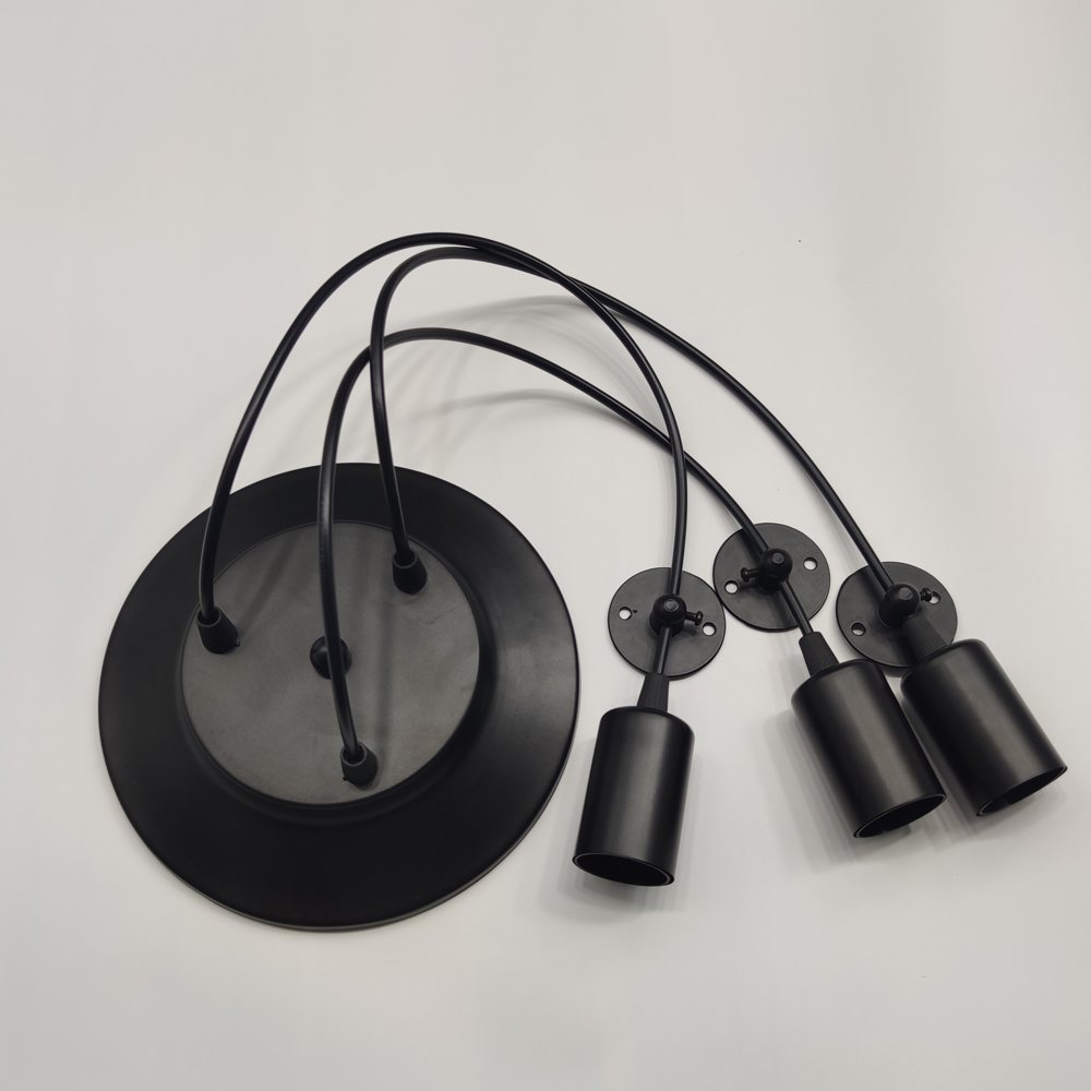 Lampada a sospensione retrò fai da te lampada multipla base E27 cavo nero 0.75mm lampade a sospensione industriali bar sbarra ragno lampade a sospensione