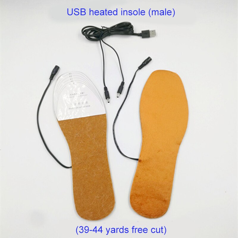 1 Pair USB Heated Shoe Insoles Foot Warming Pad Feet Warmer Sock Pad Mat Winter Outdoor Sports Heating Insoles Winter Warm Soles