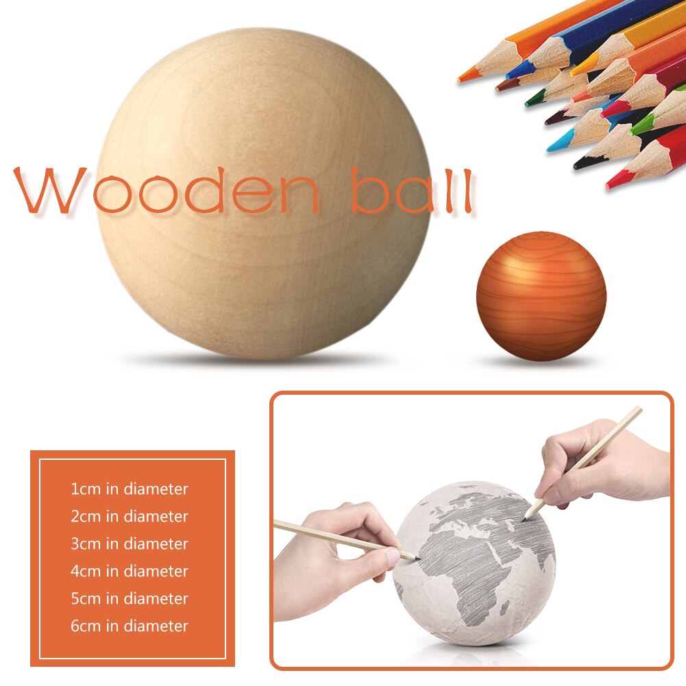 Solid Wooden Round Ball Manual DIY Accessories Wooden Colorful Big Painted Ball Decoration