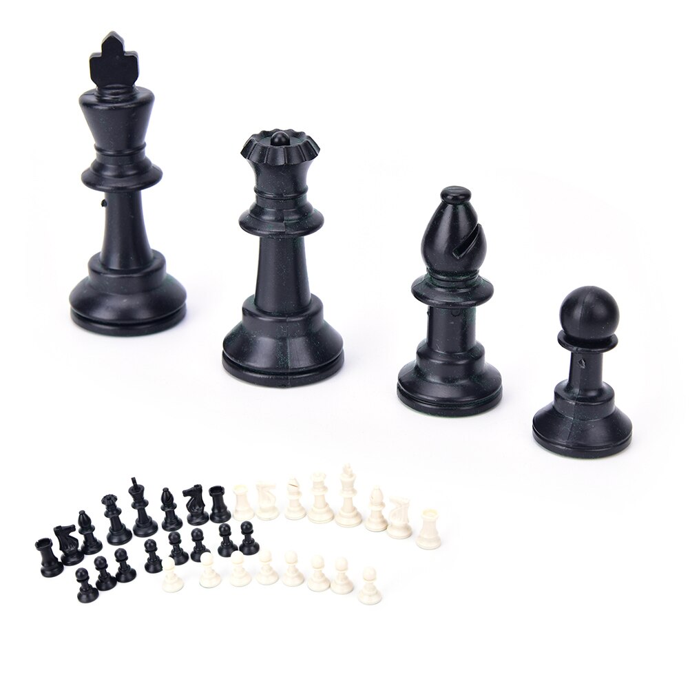 32 unids/set ajedrez medieval piezas/de plástico completo ajedrez con amigo jugar ajedrez para relajarse 65MM de altura