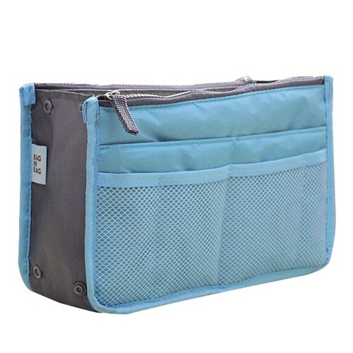 Organizer Insert Bag Women Nylon Travel Insert Organizer Handbag Purse Large Liner Lady Makeup Cosmetic Bag Female Tote: SBu