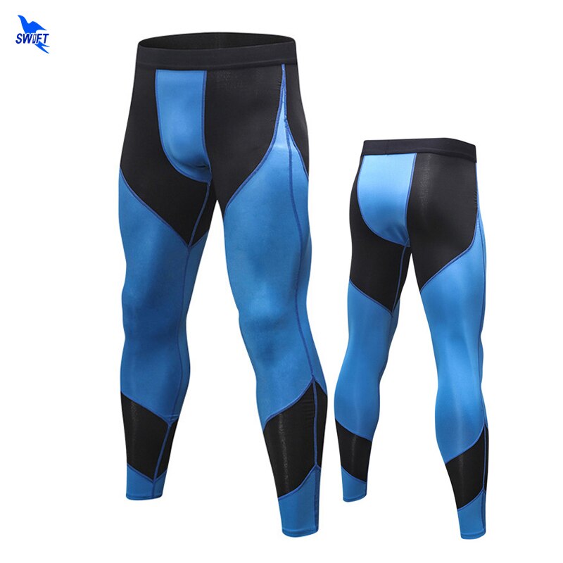 Kompressionsbukser patchwork sport løbetights mænd jogging leggings fitness fitness tøj hurtigtørre leggings bukser