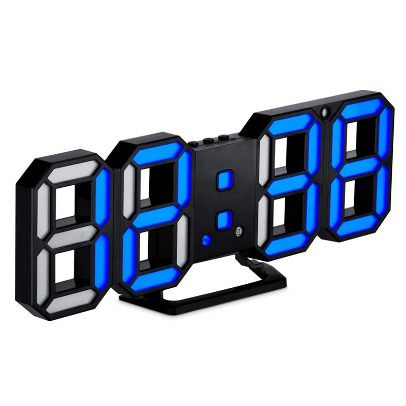 3D Digital Clock,Wall LED Number Time Alarm Clock ,Led Electronic Clock with Snooze Function, Clock Date
