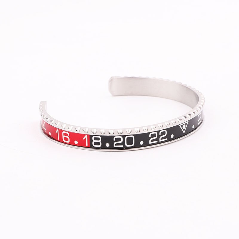 Bracciale rigido da uomo in acciaio inossidabile 316L con numeri di velocità in acciaio inossidabile 316L: 13