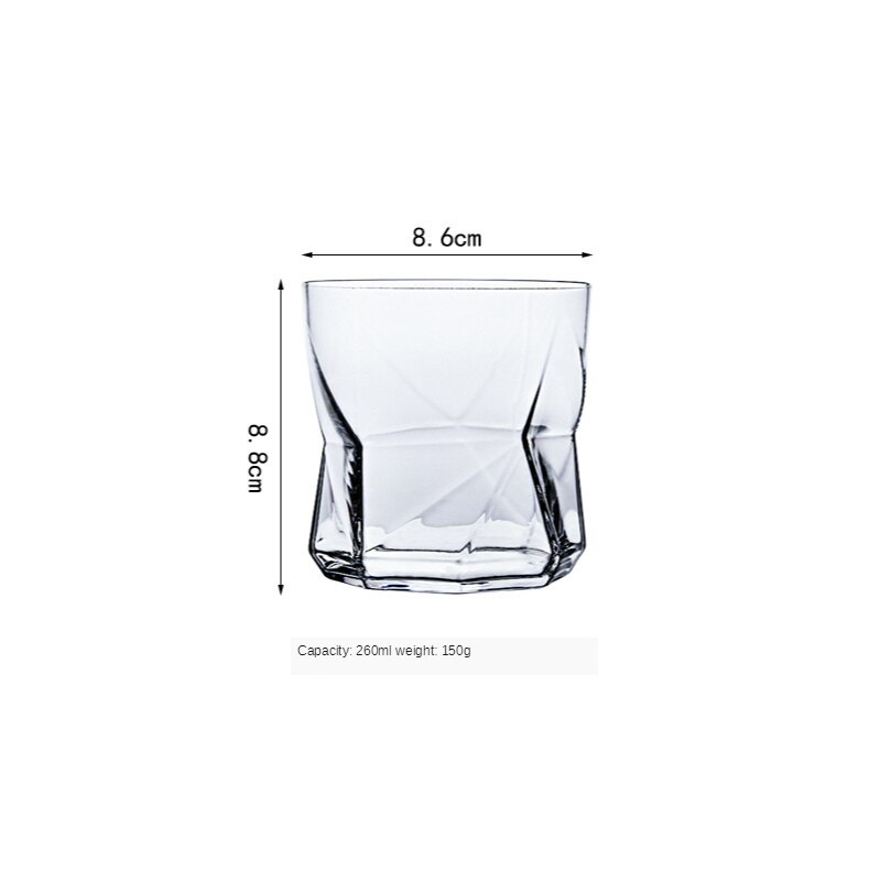 Nordisk whisky geometrisk kopp hushålls snapsglaskopp färgglad juice vinkopp genomskinlig mugg whisky ölglas gafas verre: Transparent liten