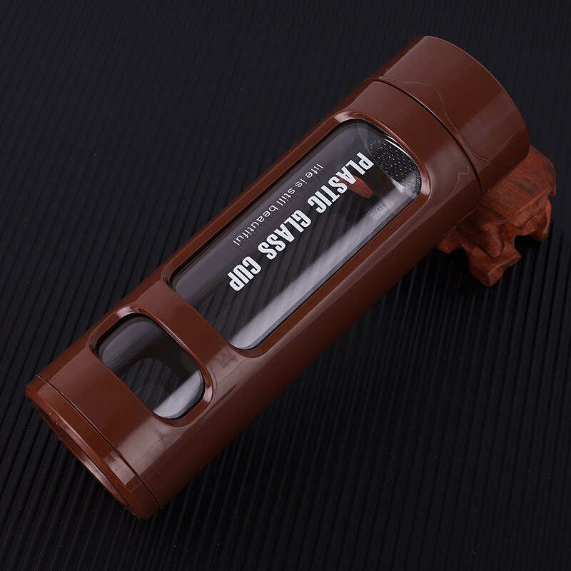 Factory Direct Sales Straight Glass Water Cup Anti-scalding Anti-fall Glass Tea Cup Bottles: Brown