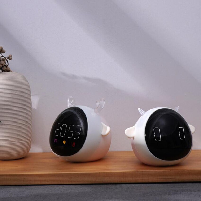 Small LED Digital Alarm Clock with Colorful Light, 10/15/20 Minutes Timing, Countdown, App Control Compact Clock for Bedroom