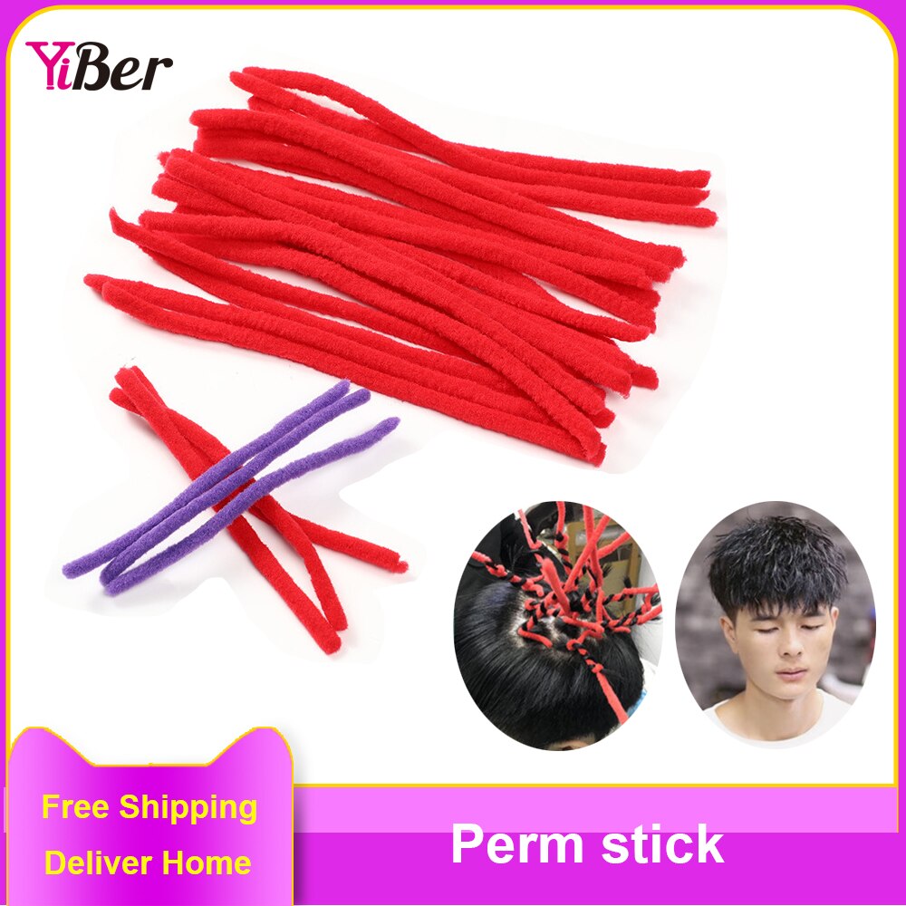 Palo de permanente Afro, cabeza de explosión, accesorios de salón, herramienta de permanente, barra de pelo entrelazada, giro de rizado, alta elasticidad, 20 unids/bolsa