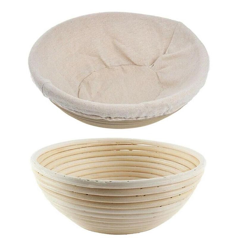 Handmade Round Shape Fermentation Rattan Basket Country Bread Baguette Dough Banneton Brotform Proofing Proving Baskets Tools