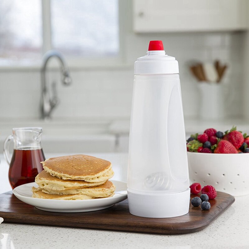 Smet mixer 1000 ml pp flaska pannkakssmet pannkaksmixer kapslar dispenser med mixer bolltråd smet dispenser dessert