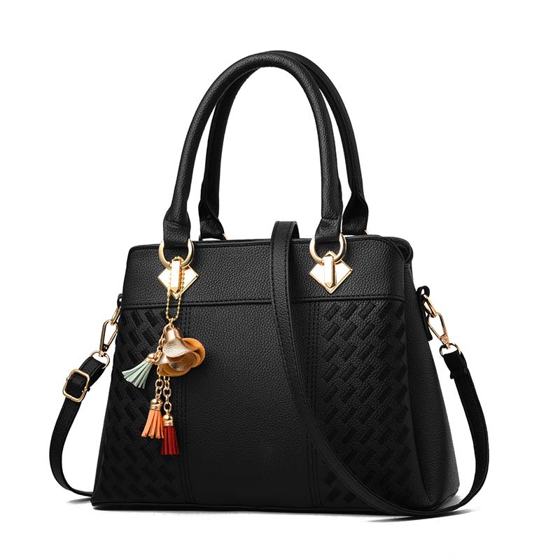 Mode Vrouwen Handtassen Tassel PU Leer Totes Bag Top-handvat Borduurwerk Crossbody Tas Schoudertas Dame Eenvoudige Stijl Hand tassen