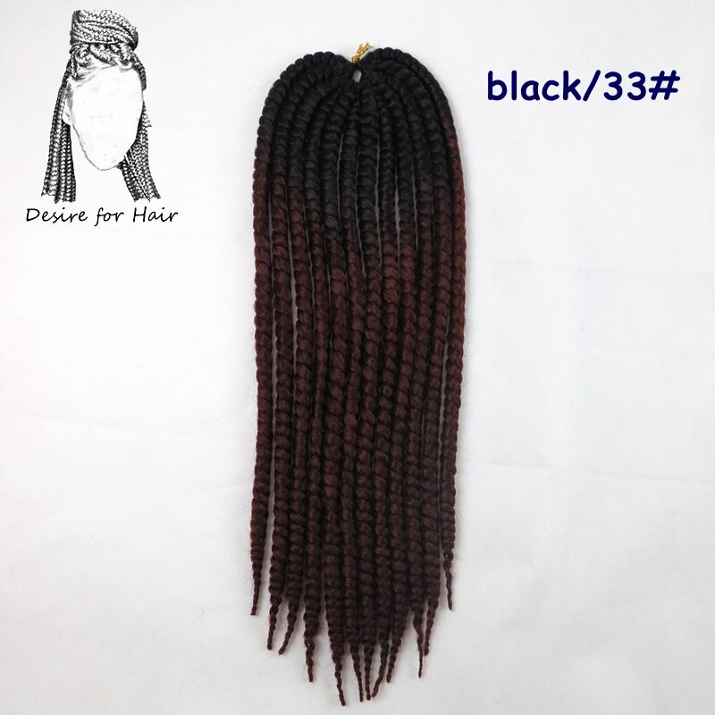Désir de cheveux 1 paquet 120 grammes 12 brins synthétique havane torsion cheveux ombre deux tons 3 tons couleur crochet tresses extensions de cheveux