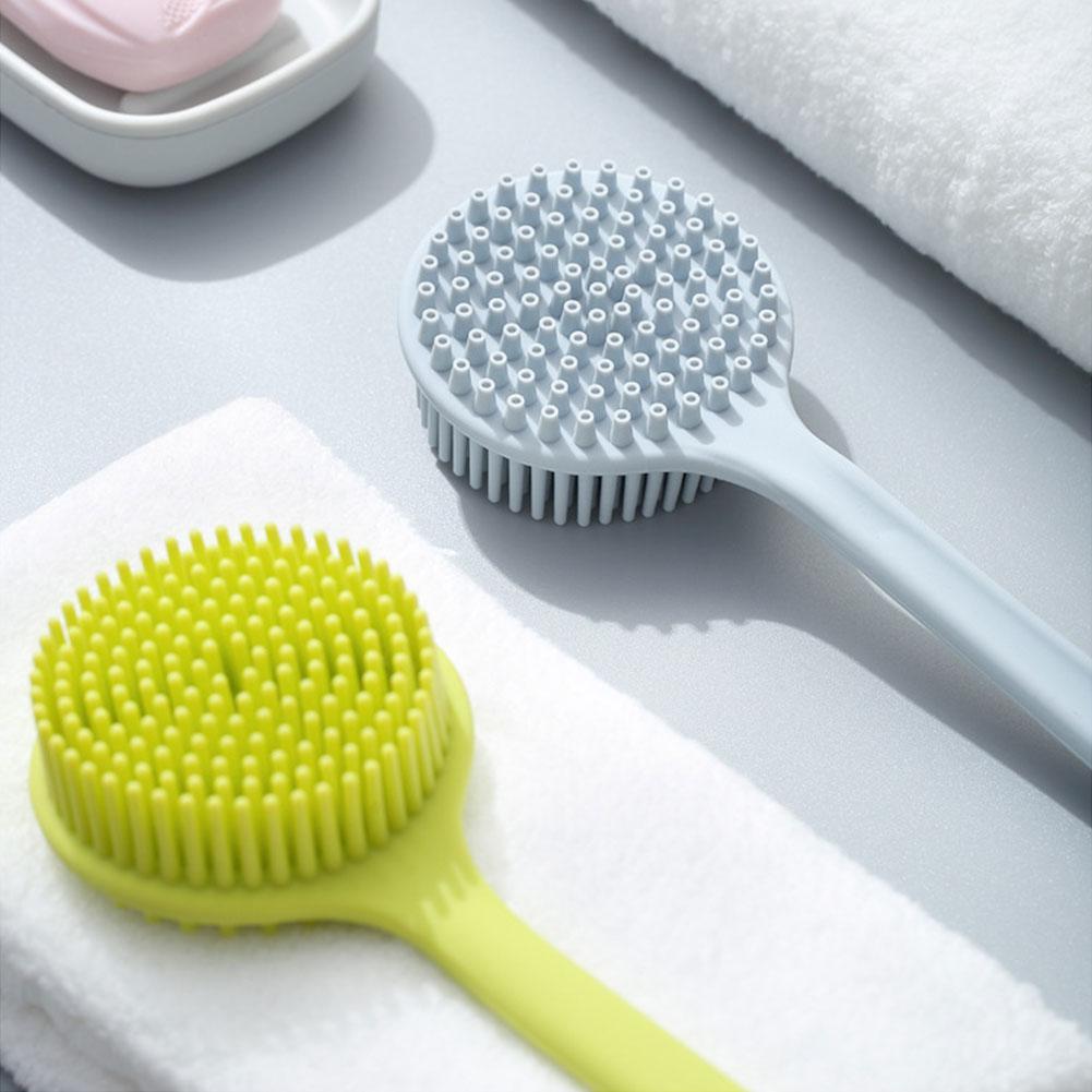 Multifunctional Silicone Bath Brush With Long Handle Long Handle Shower Body Scrub Brush Single-sided Back Rubbing For Bathing