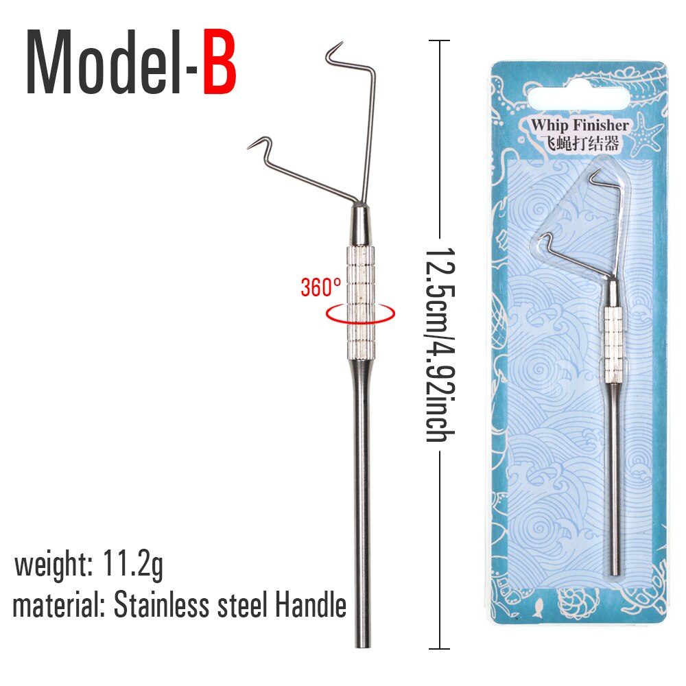 ICERIO Fly Tying Tools Hexagonal Brass Handle Stainless Steel Whip Finisher: stainless steel B