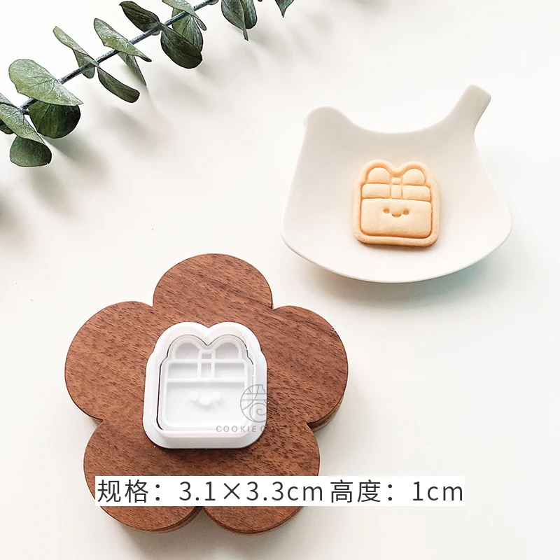 Di Natale mini Simpatico Pupazzo di Neve Pan di zenzero uomo Stampo per Biscotti Riutilizzabile 3D cartone animato Fondente Biscotto stampatore Cottura Torta Decorazione Strumenti: Beige