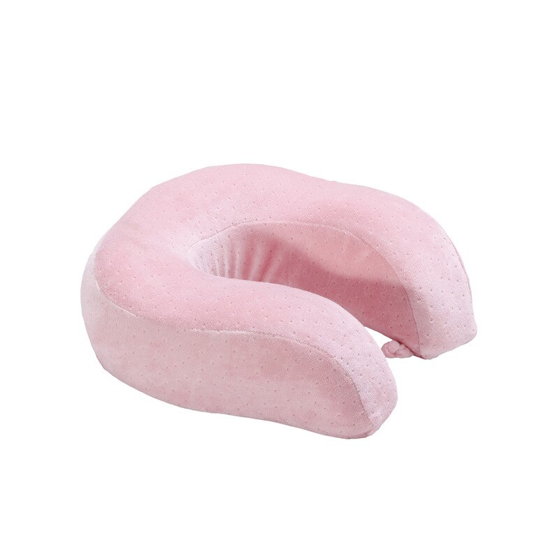 SleepWish U-shaped Pillow Airplane Travel Pillow Comfortable Cushion Memory Foam Neck Car Bedding Pillows: Pink