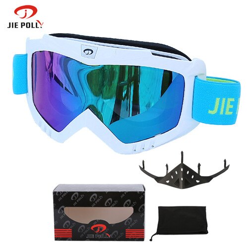 Winter skibril voor motorrijden anti-condens  uv400 bescherming heren dames sneeuw snowboardbril unisex skiën fietsbrillen: Wit