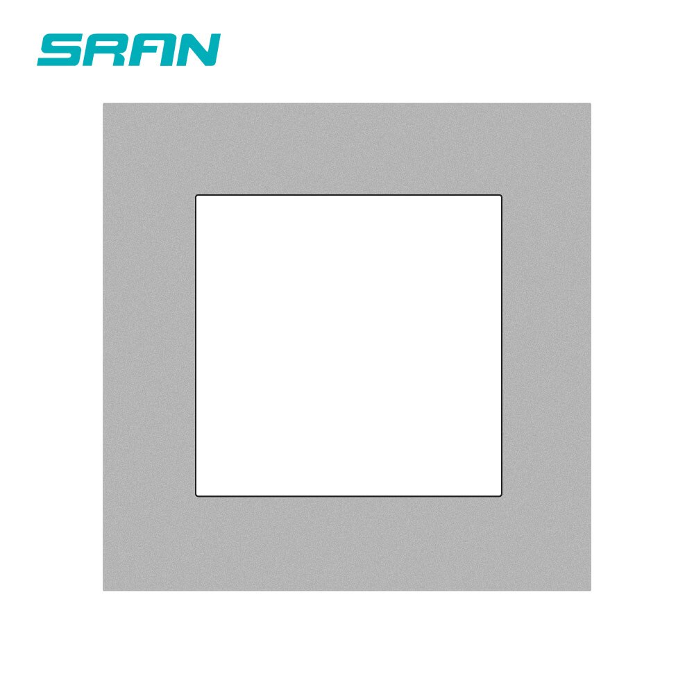 SRAN Blank panel with Installing iron plate 86mm*86mm white/black/gold PC panel switch socket: Gray PC 86