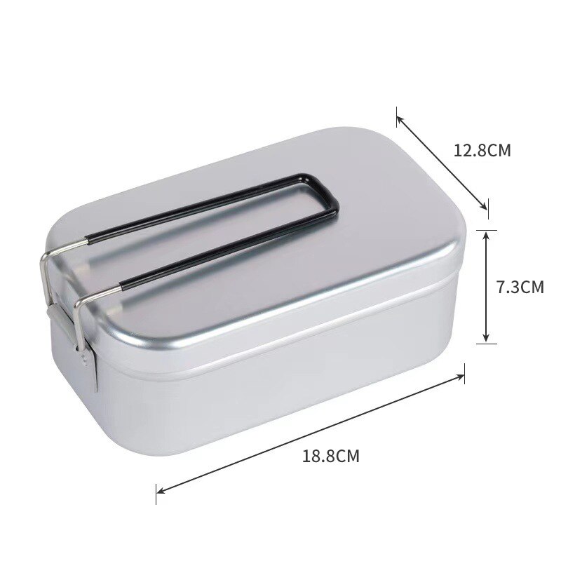 Outdoor Camping Draagbare Picknick Aluminium Lunchbox Opvouwbare Voedsel Container Reizen Koken Kookgerei: L