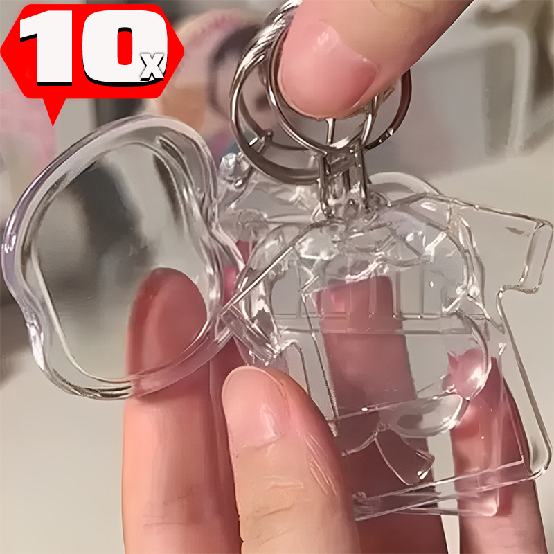 5/10 Stück transparenter Fotorahmen-Schlüsselanhänger, Quasten, schnappen-in, individueller Einsatz, Foto-Acryl-Rohling-Schlüsselanhänger, klarer leerer Bild-Anhänger