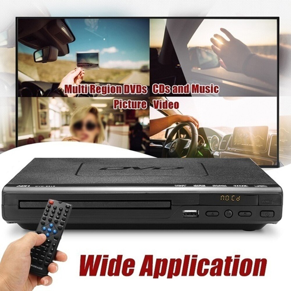 1080P DVD Player Multiple Playback Multi-angle Viewing Player USB Port AV Input Multiple Ports TV Player with Remote Controller