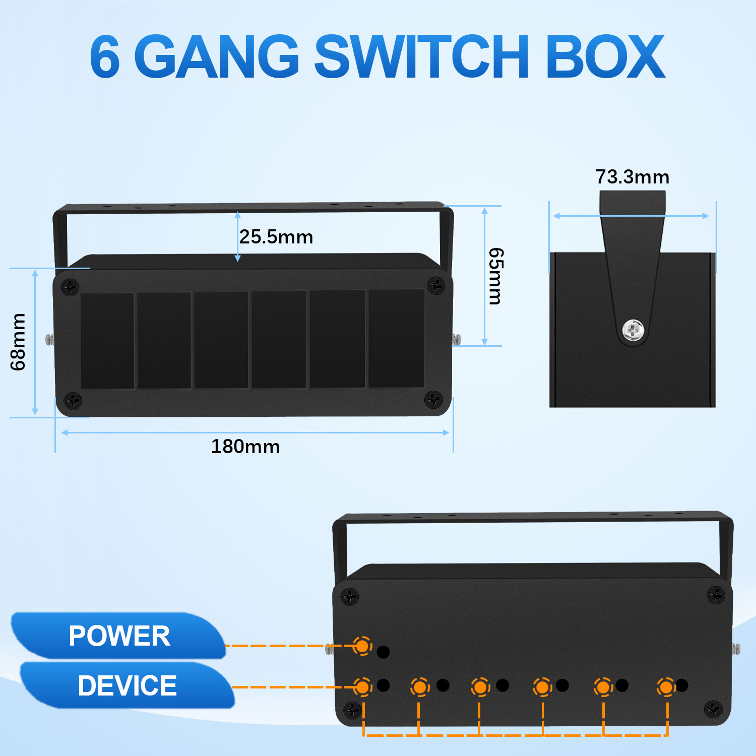 3 / 4 / 5 / 6 Gang DIY Rocker Switch Box Waterproo... – Grandado